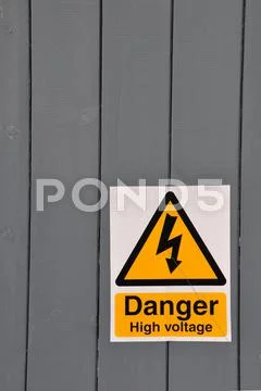 High voltage danger sign Stock Photos