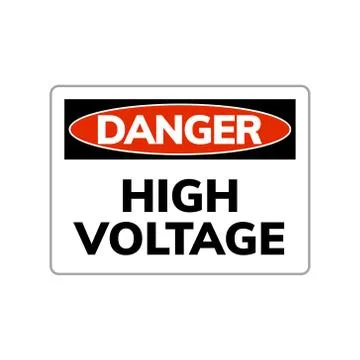 High voltage danger sign. Vector warning symbol electric power high voltage Stock Illustration
