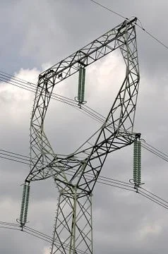 High voltage distribution in day Stock Photos