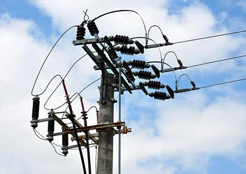 High voltage distribution Stock Photos