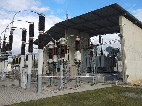 High voltage distribution Stock Photos