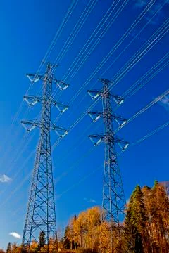 High-voltage electric main Stock Photos