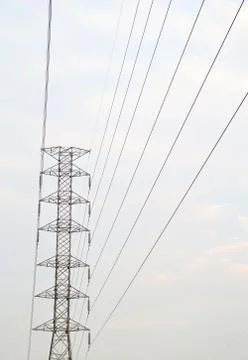 High voltage electric pole Stock Photos