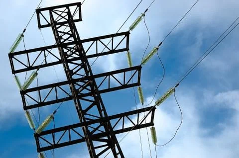 High voltage electric pole Stock Photos