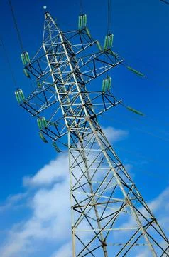 High voltage electric pole Stock Photos