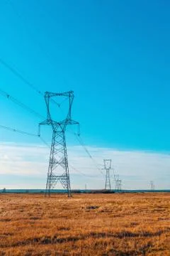 High Voltage Electric Power Lines Stock Photos