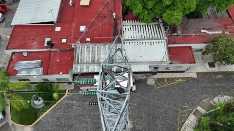 High-voltage electric system facility. Substation 69KV 库存影片 247540906