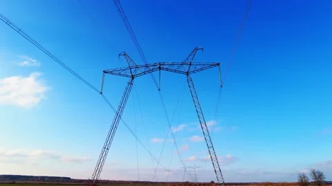 High Voltage Electric Tower With Insulators Stock Footage 144688514