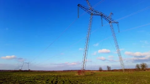 High Voltage Electric Tower With Insulators Stock Footage 144688678
