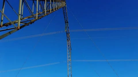 High Voltage Electric Tower With Insulators Stock Footage 144689213