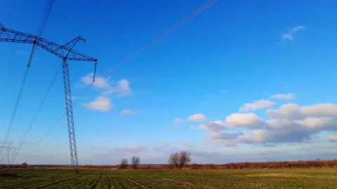 High Voltage Electric Tower With Insulators Stock Footage 144690164