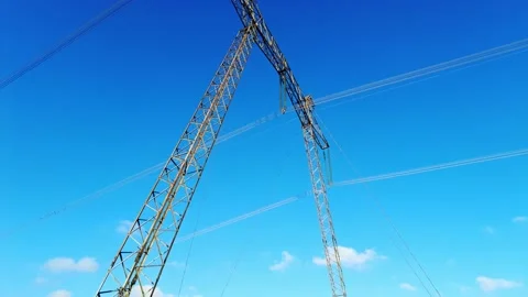 High Voltage Electric Tower With Insulators Stock Footage 144691349