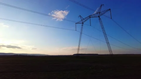 High Voltage Electric Tower With Insulators Stock Footage 144692283