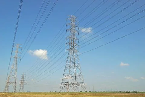 High voltage electric tower Stock Photos
