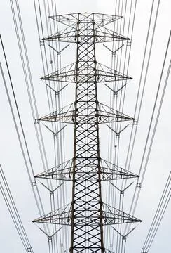 High voltage electric tower Stock Photos