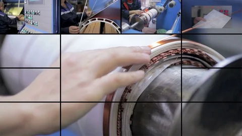 High-voltage electrical equipment priduction. 4K. Video stock 76943632