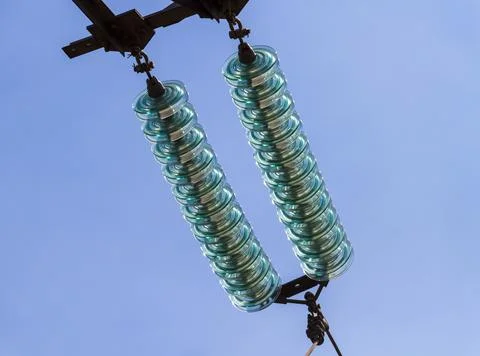 High voltage electrical lines Stock Photos