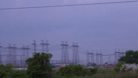 High voltage electrical substation Stock-Footage 328529878