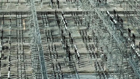 A high voltage electrical substation. Stock Footage 342101000