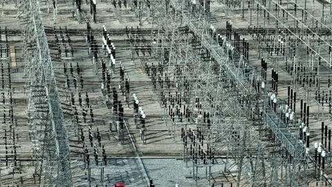 A high voltage electrical substation. Stock Footage 342101043