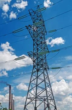 High voltage electrical support Stock Photos