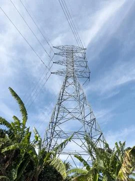 High voltage electrical tower Stock Photos
