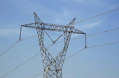 High voltage electrical tower Foto stock