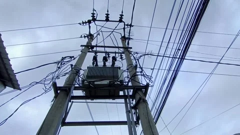 High voltage electrical transformer station. Stock Footage 310183834