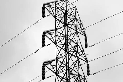 High Voltage Electrical Wires Stock Photos
