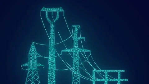 High voltage electricity power grid transmission generating electricity Stock Footage 241835838
