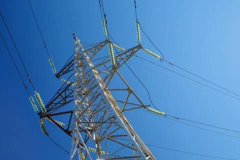 High-voltage electricity pylon Stock Photos