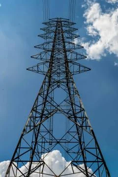 High voltage electricity tower Stock Photos