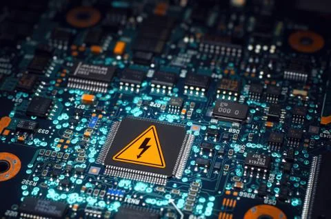High voltage equipment, electrical components on printboard Stock Photos