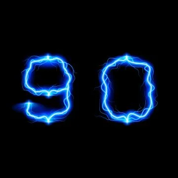 High voltage font Stock Illustration