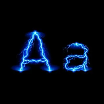 High voltage font Stock Illustration