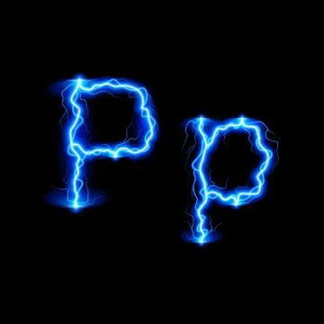 High voltage font Stock Illustration