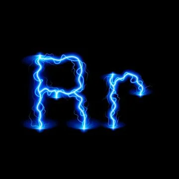 High voltage font Stock Illustration