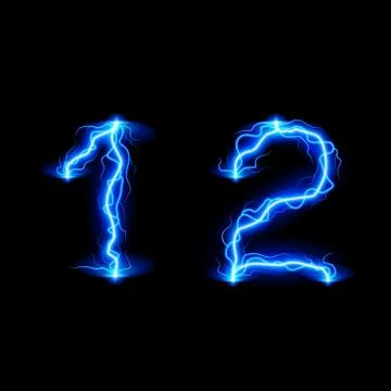 High voltage font Stock Illustration