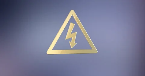 High Voltage Gold 3d Icon Stock Footage