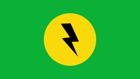 High voltage icon animation on green screen background Video stock 313832891