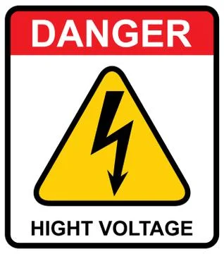 High voltage icon, danger vector symbol isolated on white background, web but Stock Illustration