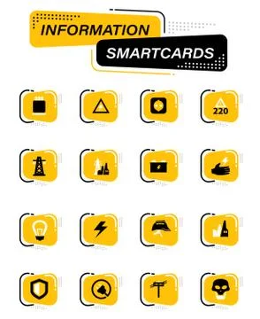 High voltage icons set Stock Illustration