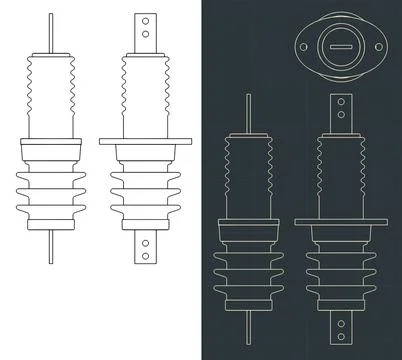 High-voltage isolator blueprints Illustration