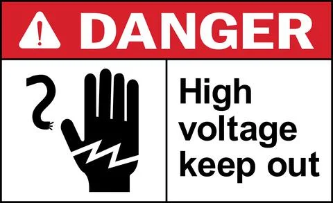 High voltage keep out danger sign. Illustrazione stock