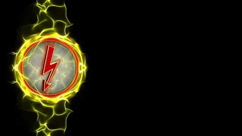 High Voltage, Lighting Bolt, Arrow, Danger Concept Symbols, with Alpha Channel Stock Footage