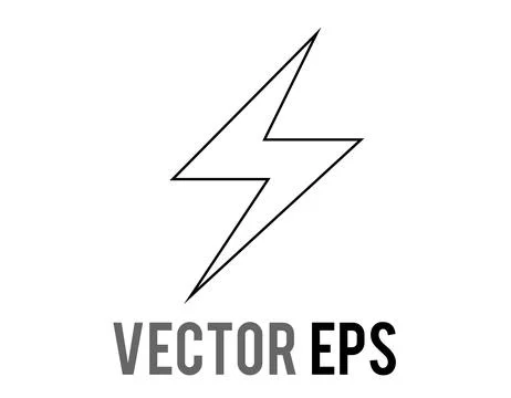 High voltage, lightning, electricity or various flashes black line icon Stock Illustration