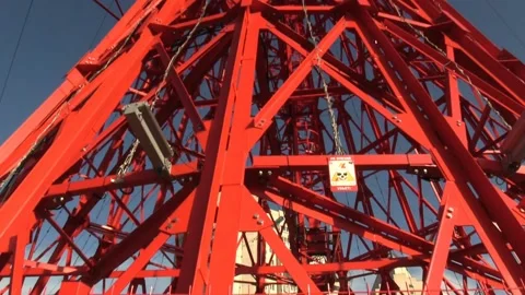 High voltage line. B Video stock 155703106