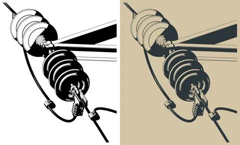 High voltage line close-up Stock Illustration