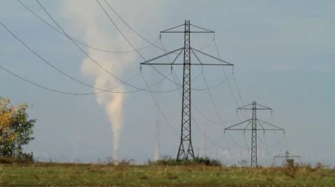 High voltage line Stock Footage 8928924