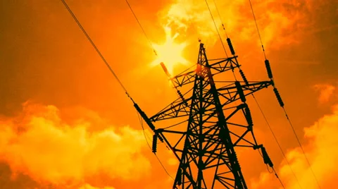 High-voltage line Stock Footage 29871971